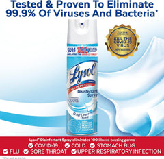 Lysol Bundle containing x2 Lysol Disinfectant Spray for Hard and Soft Surfaces, Crisp Linen, 19 Fl. Oz + Lysol Air Sanitizer Spray, For Air Sanitization and Odor Elimination, White Linen, 10 Fl. Oz - Covaura