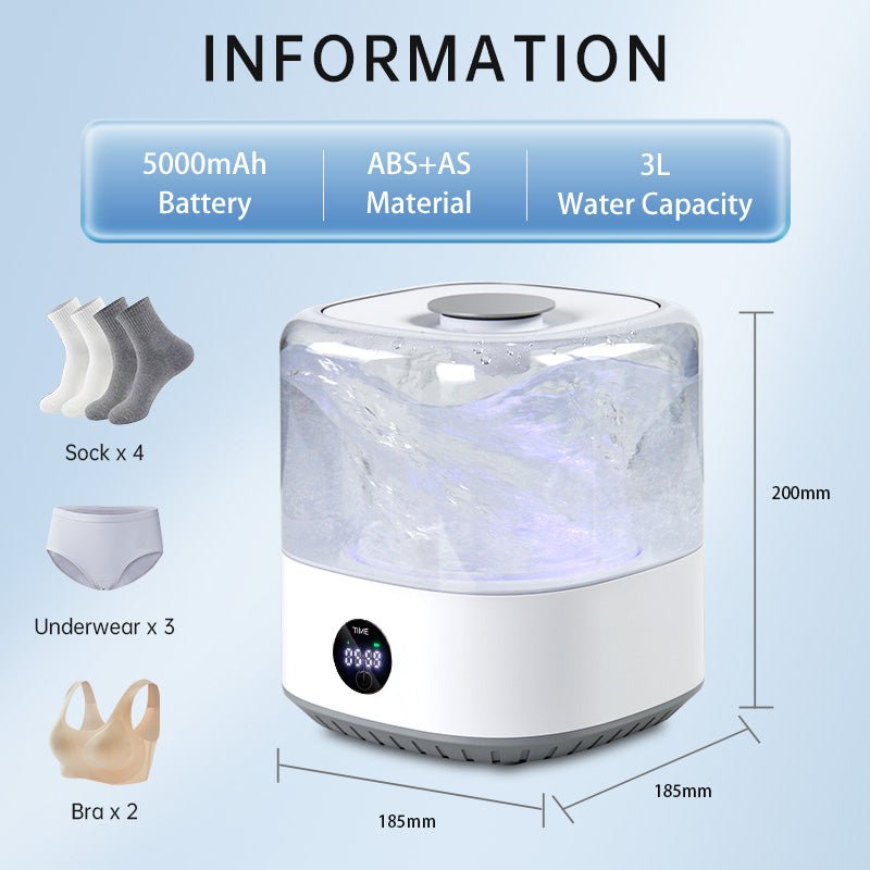 Ultrasonic Portable Clothes Washer (Travel Delicates) - Covaura