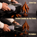Wooden Trivets For Hot Dishes Tree Shape Trivet Set Coaster For Teapot Hot Pots