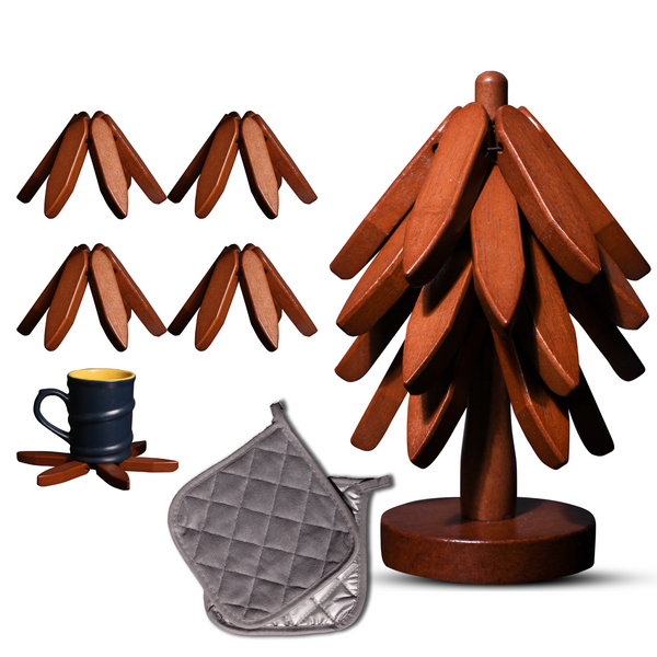 Wooden Trivets For Hot Dishes Tree Shape Trivet Set Coaster For Teapot Hot Pots