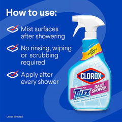 Clorox Plus Tilex Daily Shower Cleaner, 32 Fluid Ounce Spray Bottle, Pack of 2 - Covaura