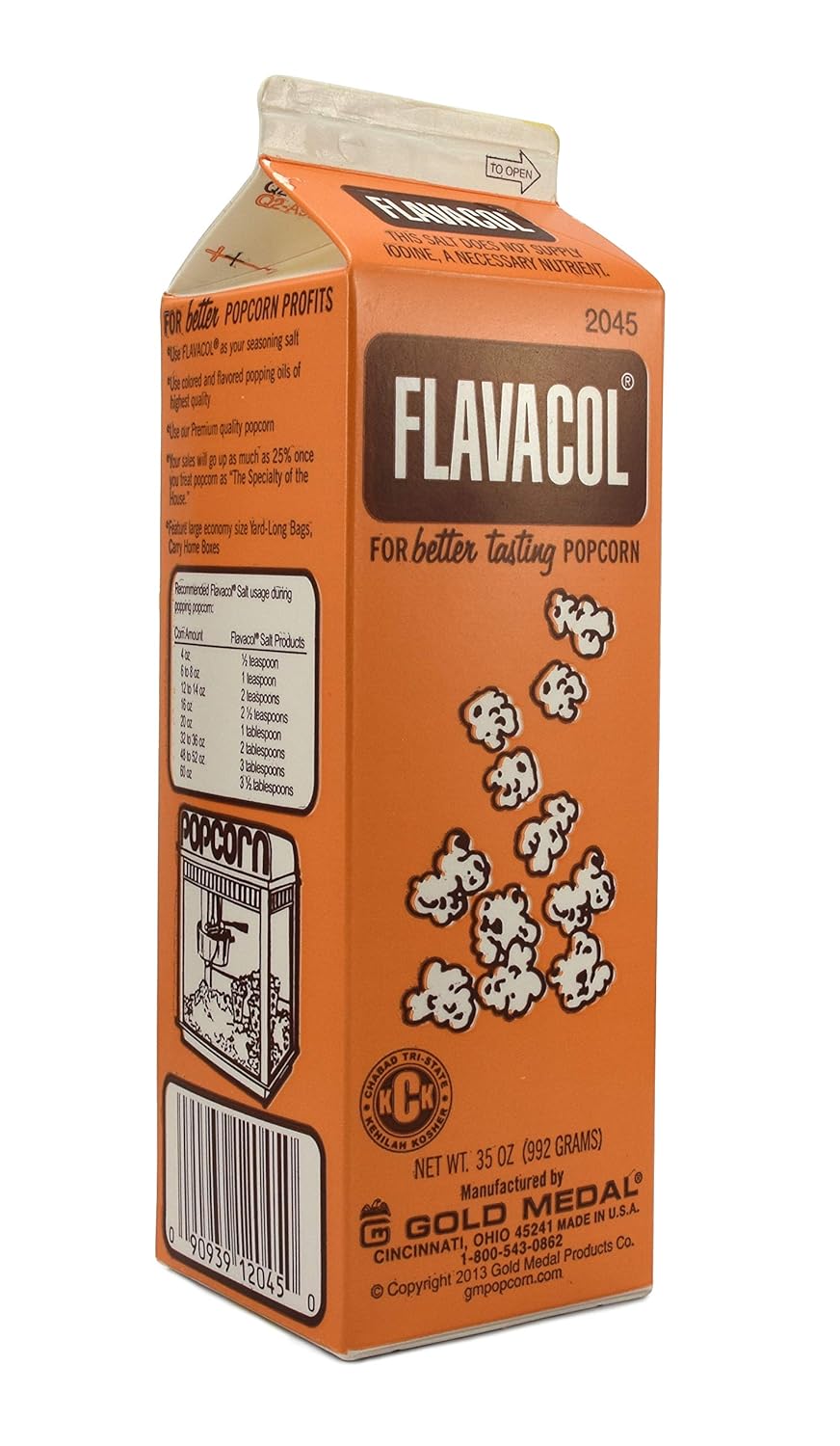 Gold Medal Products 2045 Flavacol Seasoning Popcorn Salt 35 OZ(Pack of 2) - Covaura