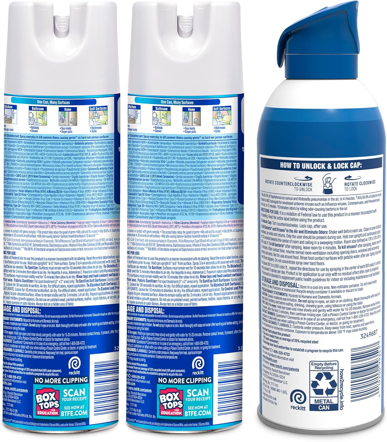 Lysol Bundle containing x2 Lysol Disinfectant Spray for Hard and Soft Surfaces, Crisp Linen, 19 Fl. Oz + Lysol Air Sanitizer Spray, For Air Sanitization and Odor Elimination, White Linen, 10 Fl. Oz - Covaura