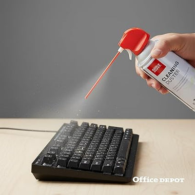 Office Depot Cleaning Duster, 10 Oz Compressed Canned Air for Electronics, Keyboard Cleaner for Computer, Laptop, PC, Printer, Office Equipment, Moisture - Free, Pack of 2 - Covaura