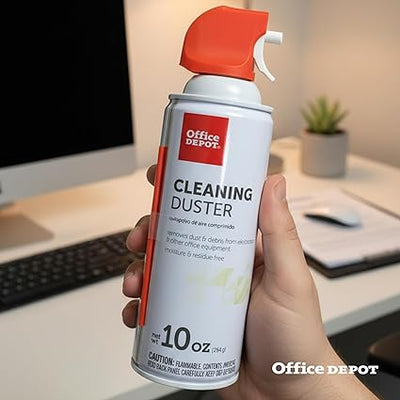 Office Depot Cleaning Duster, 10 Oz Compressed Canned Air for Electronics, Keyboard Cleaner for Computer, Laptop, PC, Printer, Office Equipment, Moisture - Free, Pack of 2 - Covaura