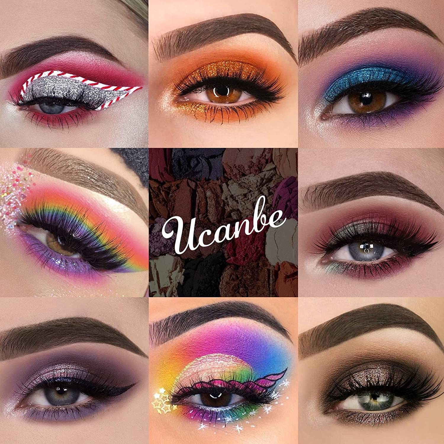 UCANBE 86 Colors Nude Eyeshadow Palette with 15pcs Makeup Brushes Set, Matte Glitter Long Lasting Highly Pigmented Waterproof Colorful Eye Shadow Contour Blush Powder Highlighter All in One - Covaura