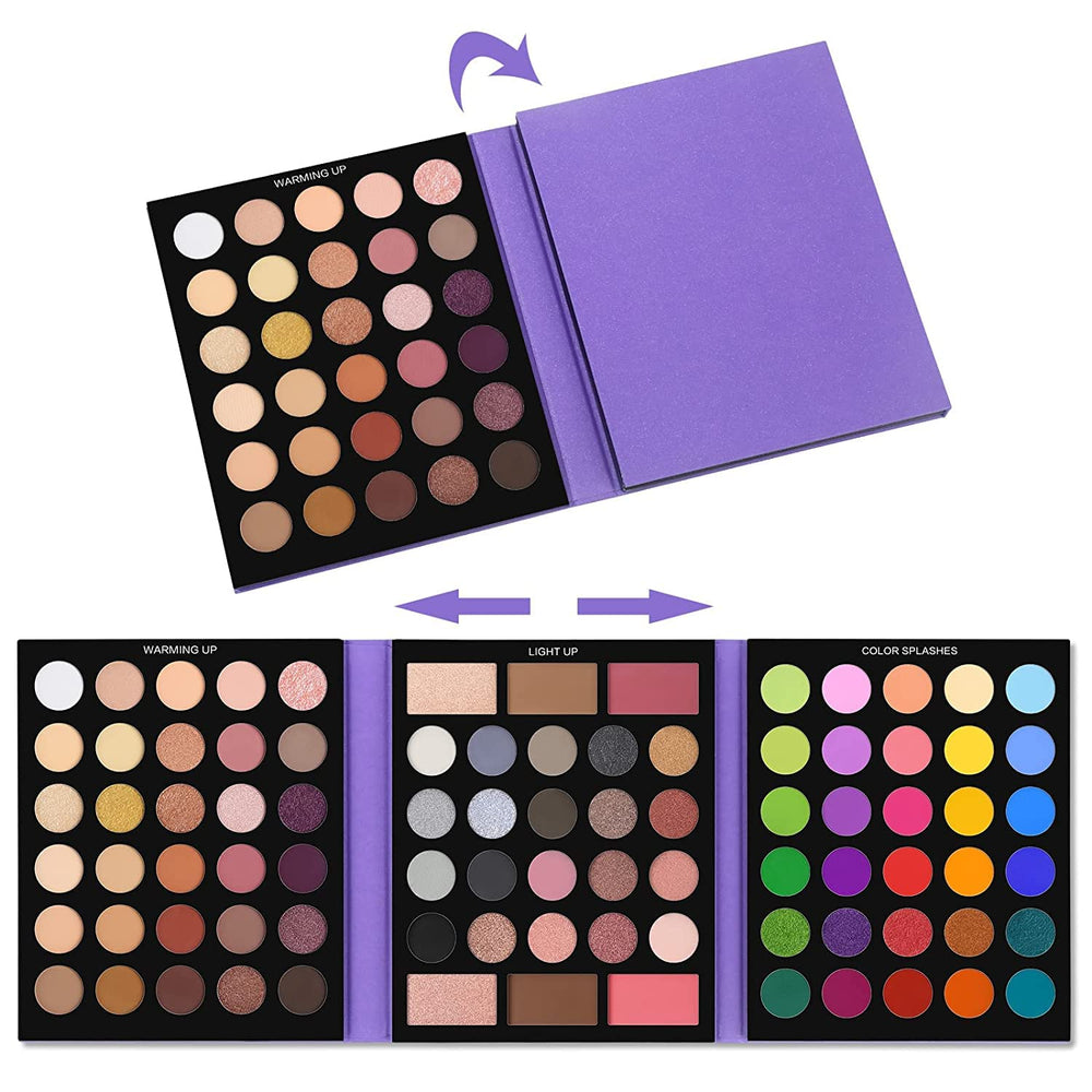 UCANBE 86 Colors Nude Eyeshadow Palette with 15pcs Makeup Brushes Set, Matte Glitter Long Lasting Highly Pigmented Waterproof Colorful Eye Shadow Contour Blush Powder Highlighter All in One - Covaura