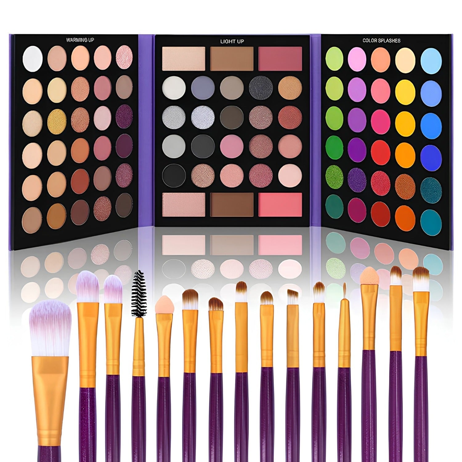UCANBE 86 Colors Nude Eyeshadow Palette with 15pcs Makeup Brushes Set, Matte Glitter Long Lasting Highly Pigmented Waterproof Colorful Eye Shadow Contour Blush Powder Highlighter All in One - Covaura